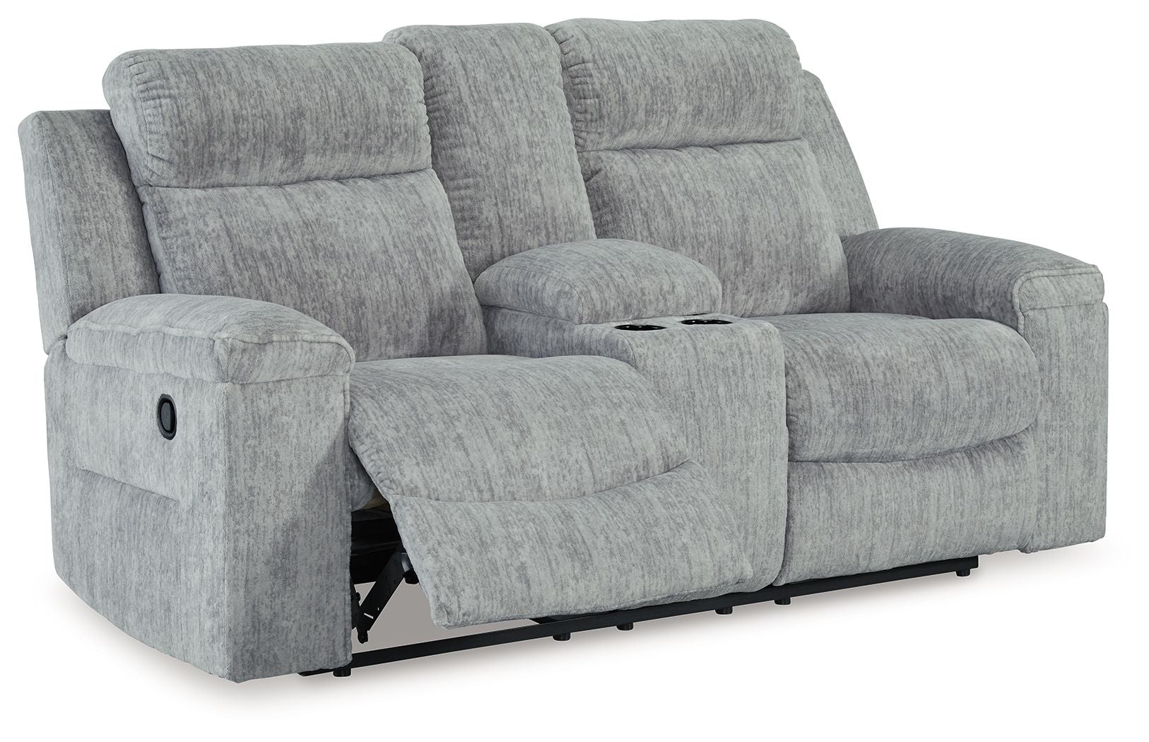 Buntington - Pewter - Dbl Reclining Loveseat with Console - Urban Living Furniture (Los Angeles, CA)