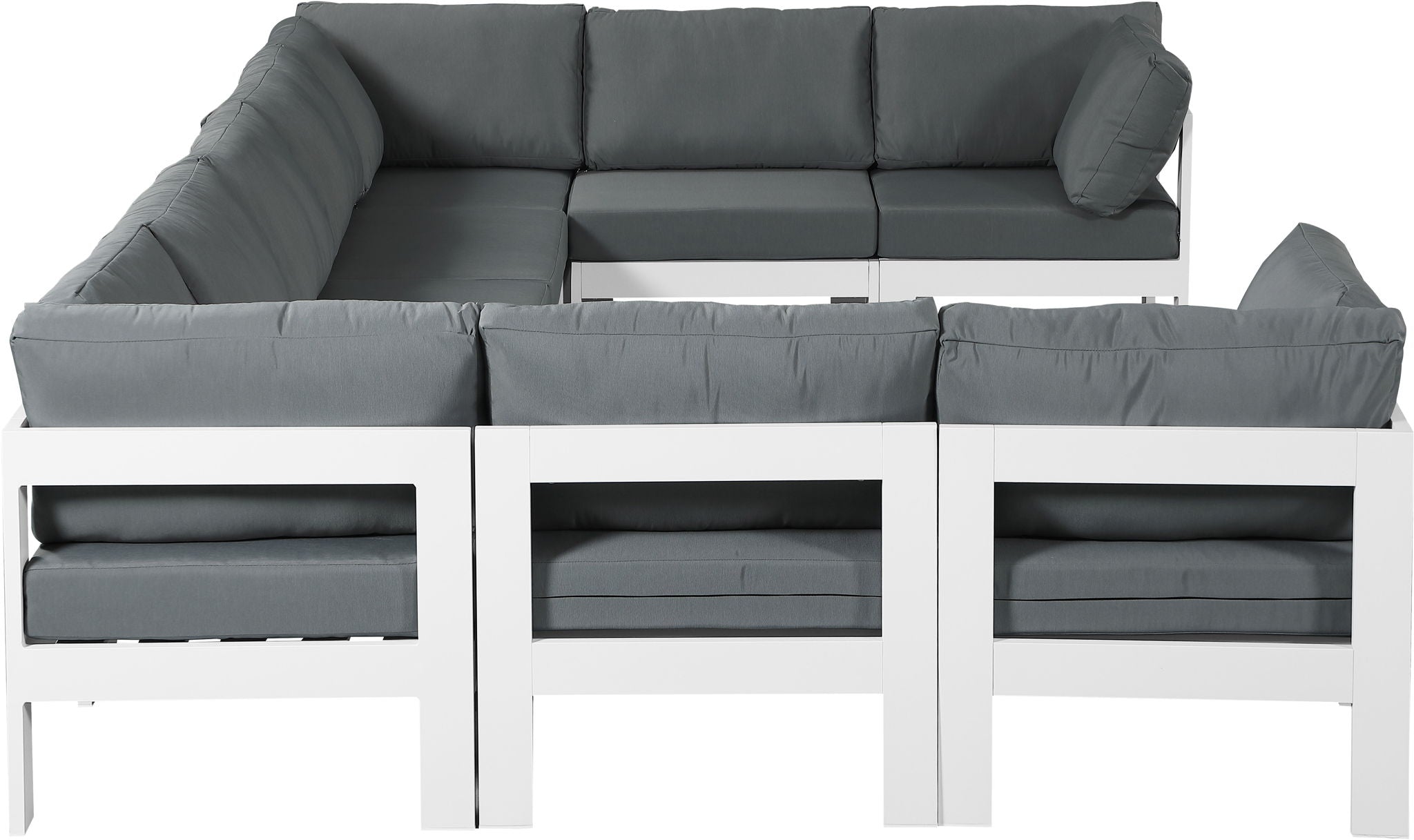 Nizuc - Outdoor Patio 9 Piece Modular Sectional With White Frame - Urban Living Furniture (Los Angeles, CA)
