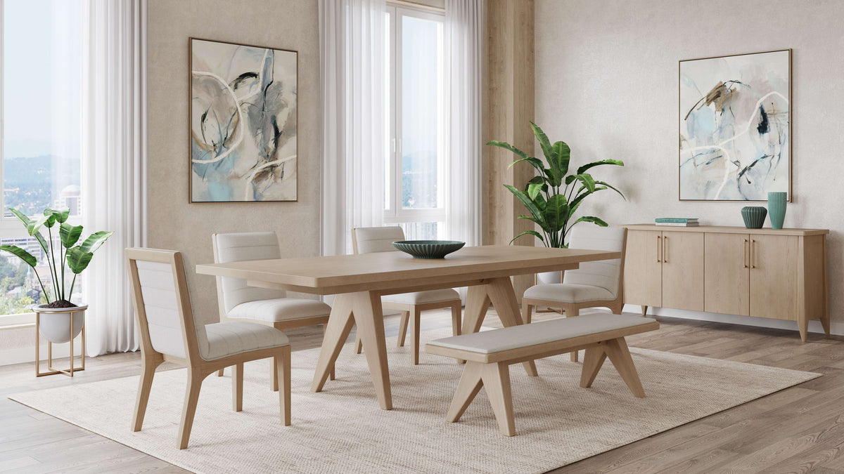 Sumire - Ash Wood Rectangular Extension Table - Ginger