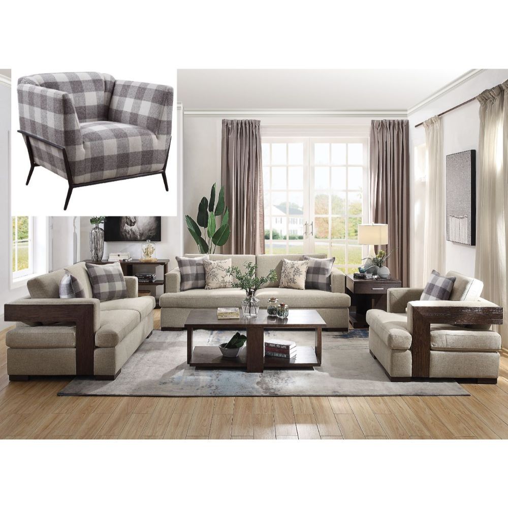 Niamey - Sofa With 4 Pillows - Fabric & Walnut - Urban Living Furniture (Los Angeles, CA)