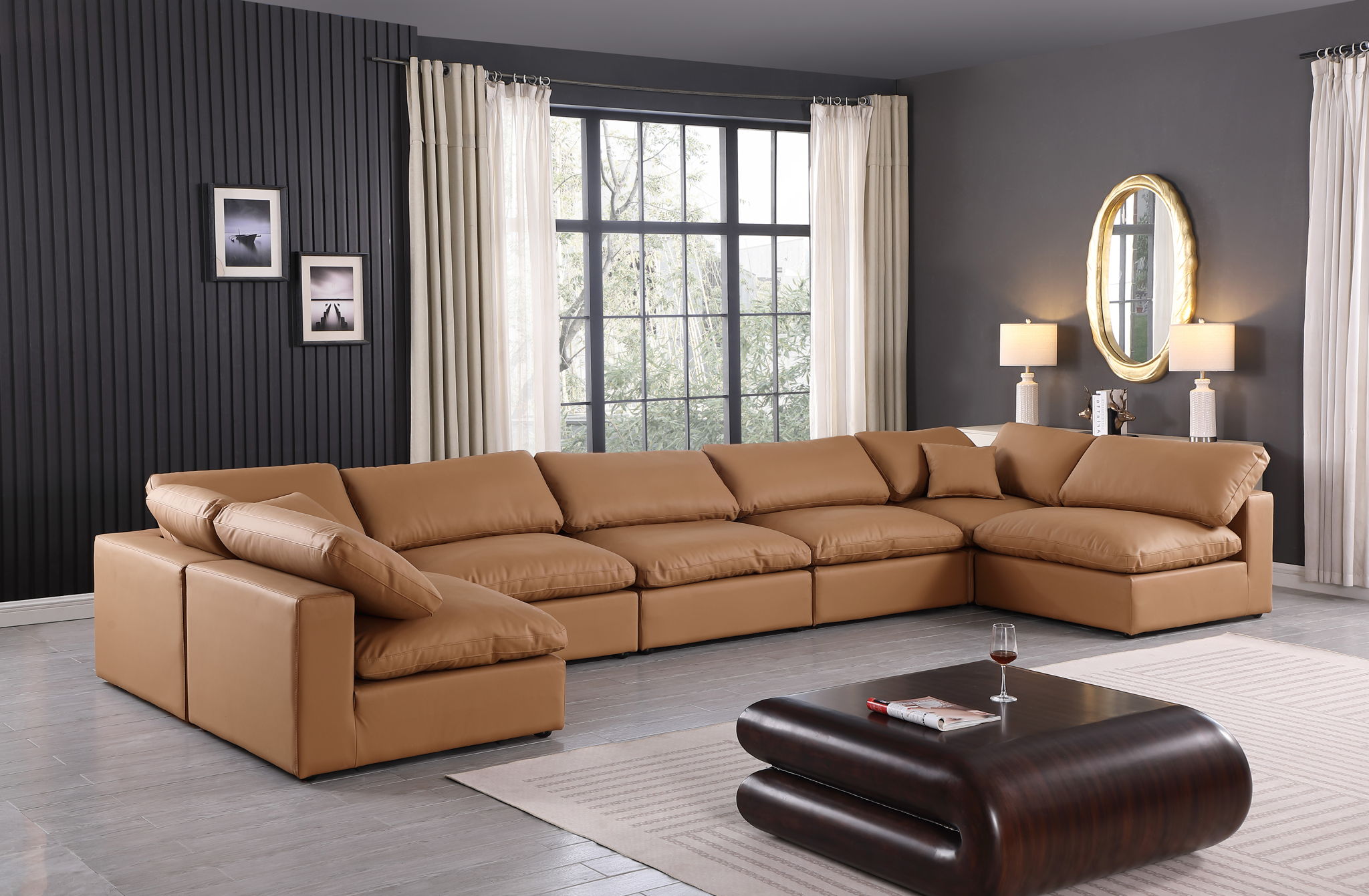Comfy - 7 Piece Faux Leather Modular Armless Sectional - Urban Living Furniture (Los Angeles, CA)