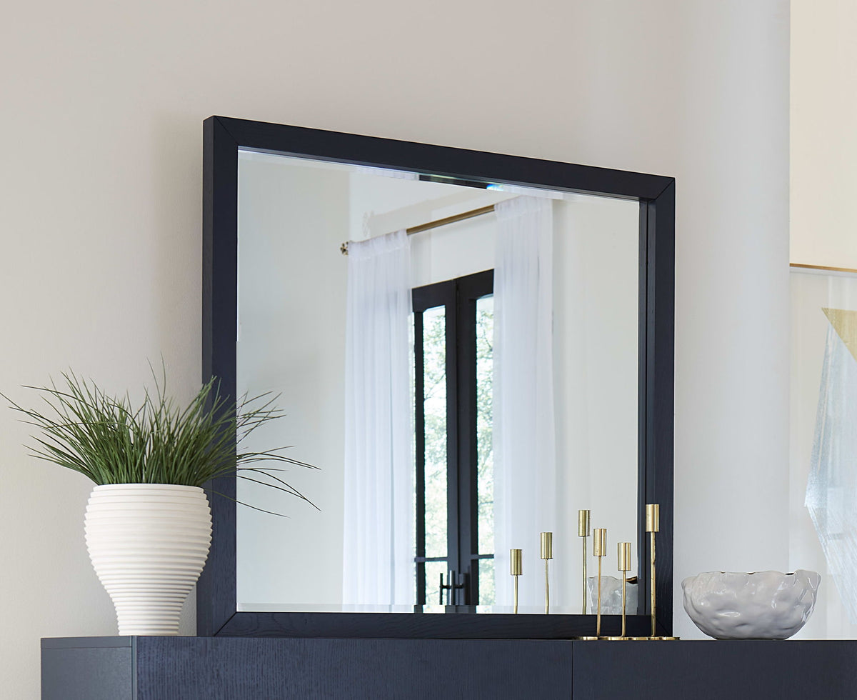 Argento - Beveled Glass Wall Or Dresser Mirror - Navy Blue