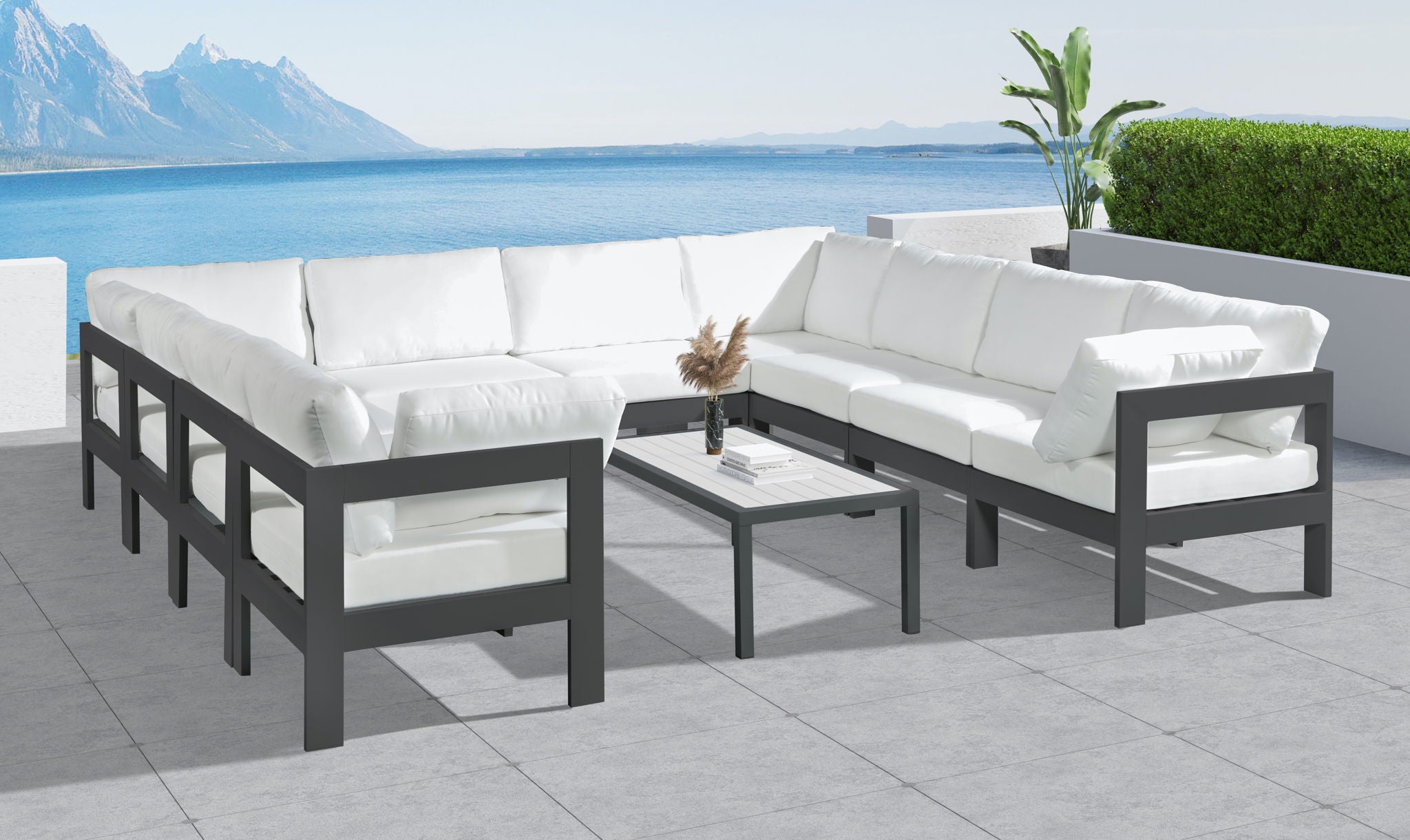 Nizuc - Outdoor Patio 10 Piece Modular Sectional With Gray Frame - Urban Living Furniture (Los Angeles, CA)