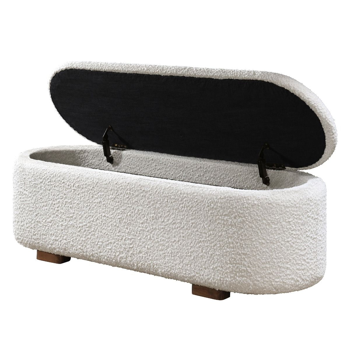 Sandro - Bench With Storage - Beige Boucle & Walnut - Urban Living Furniture (Los Angeles, CA)