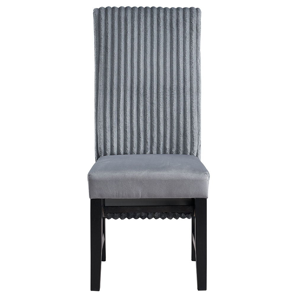 Kini - Side Chair (Set of 2) - Gray Corduroy & Black Finish - Urban Living Furniture (Los Angeles, CA)