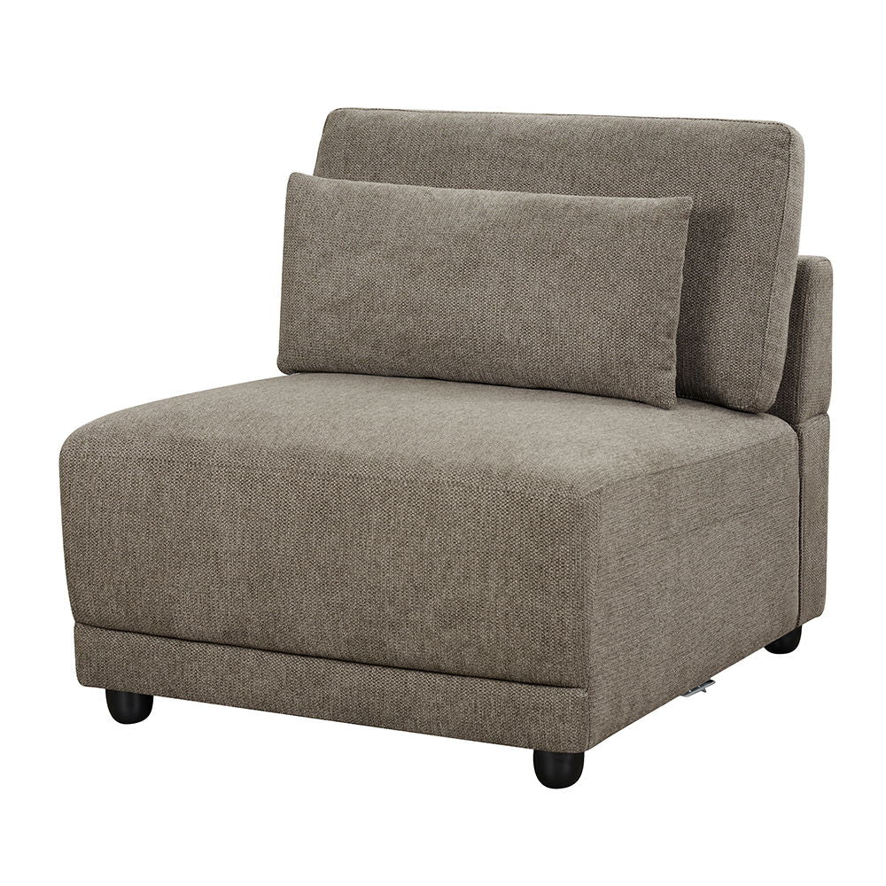 Rylie - Modular Armless Chair With Pillow - Brown Linen - Urban Living Furniture (Los Angeles, CA)