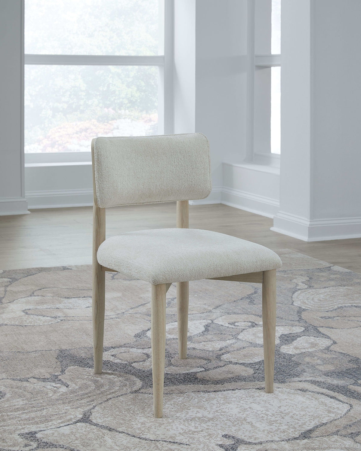Zinnia - Wood Back Dining Chair (Set of 2) - White Sand And Dune Chenille