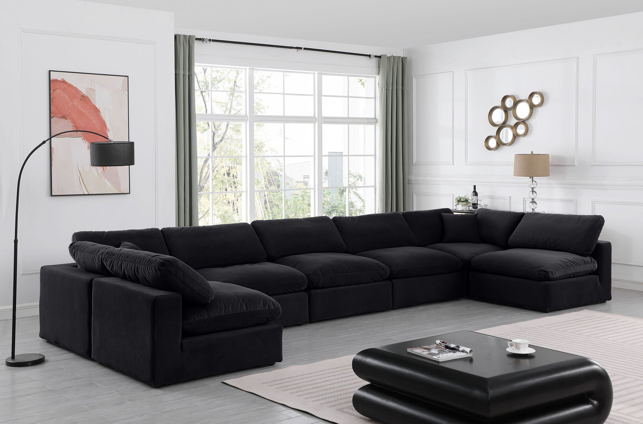 Comfy - 7 Piece Velvet Modular Armless Sectional - Urban Living Furniture (Los Angeles, CA)