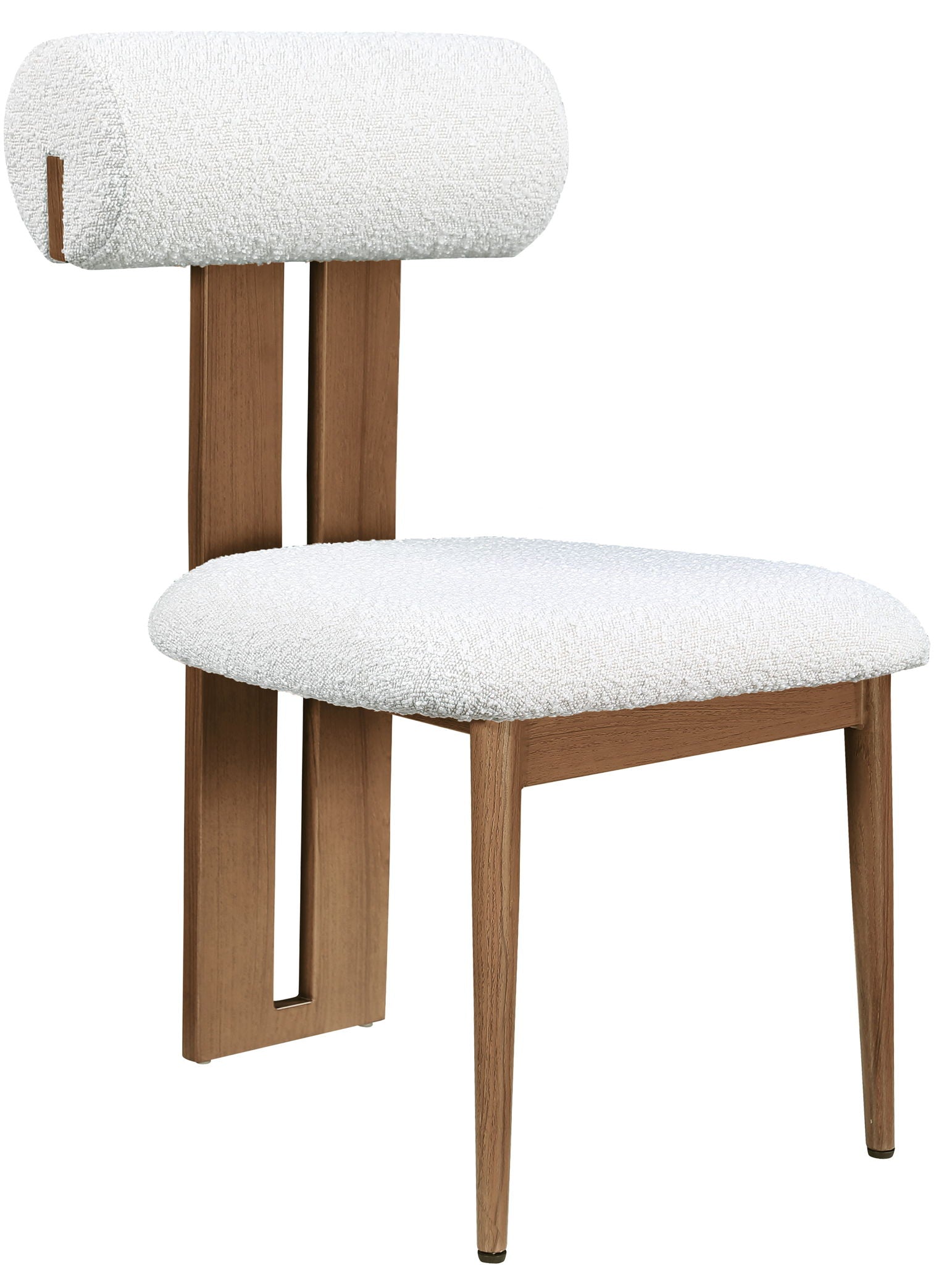 Dario - Boucle Dining Chair With Brown Frame (Set of 2) - Cream - Urban Living Furniture (Los Angeles, CA)