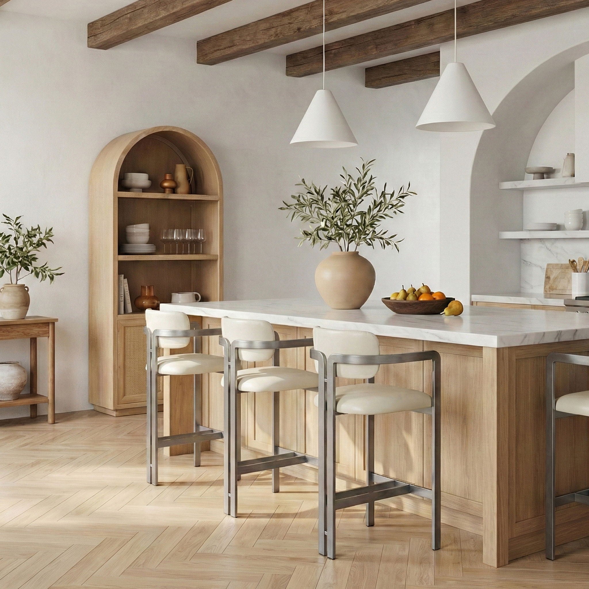 Aurum - Vegan Leather Upholstered Counter Stool With Gray Base - Urban Living Furniture (Los Angeles, CA)