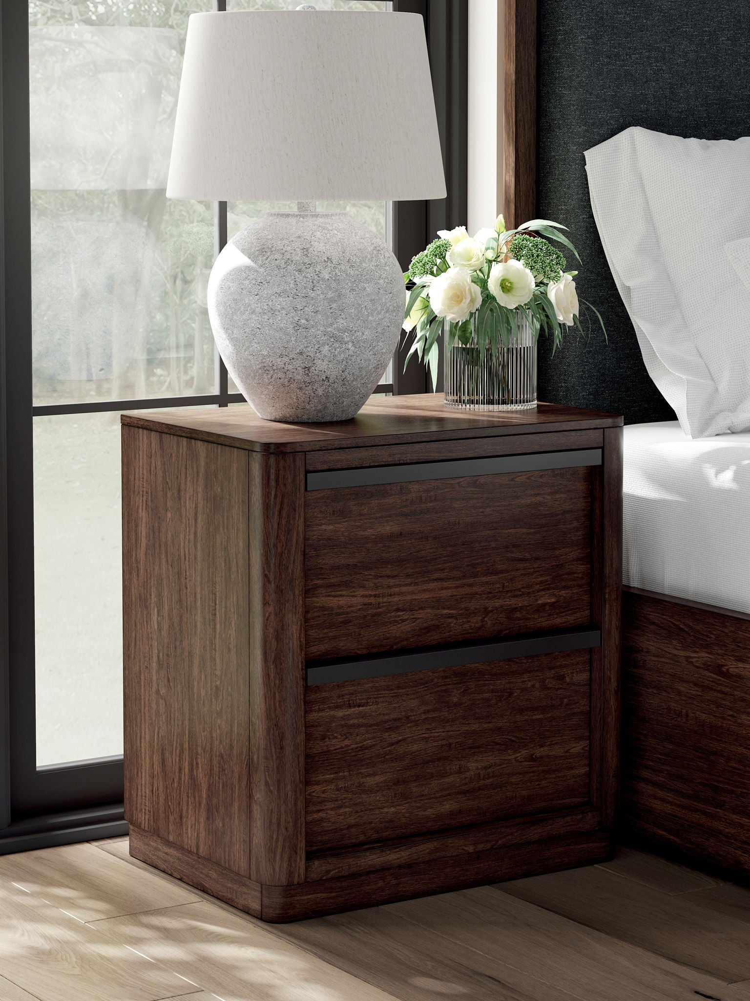 Dilenno - Dark Brown - Two Drawer Night Stand - Urban Living Furniture (Los Angeles, CA)