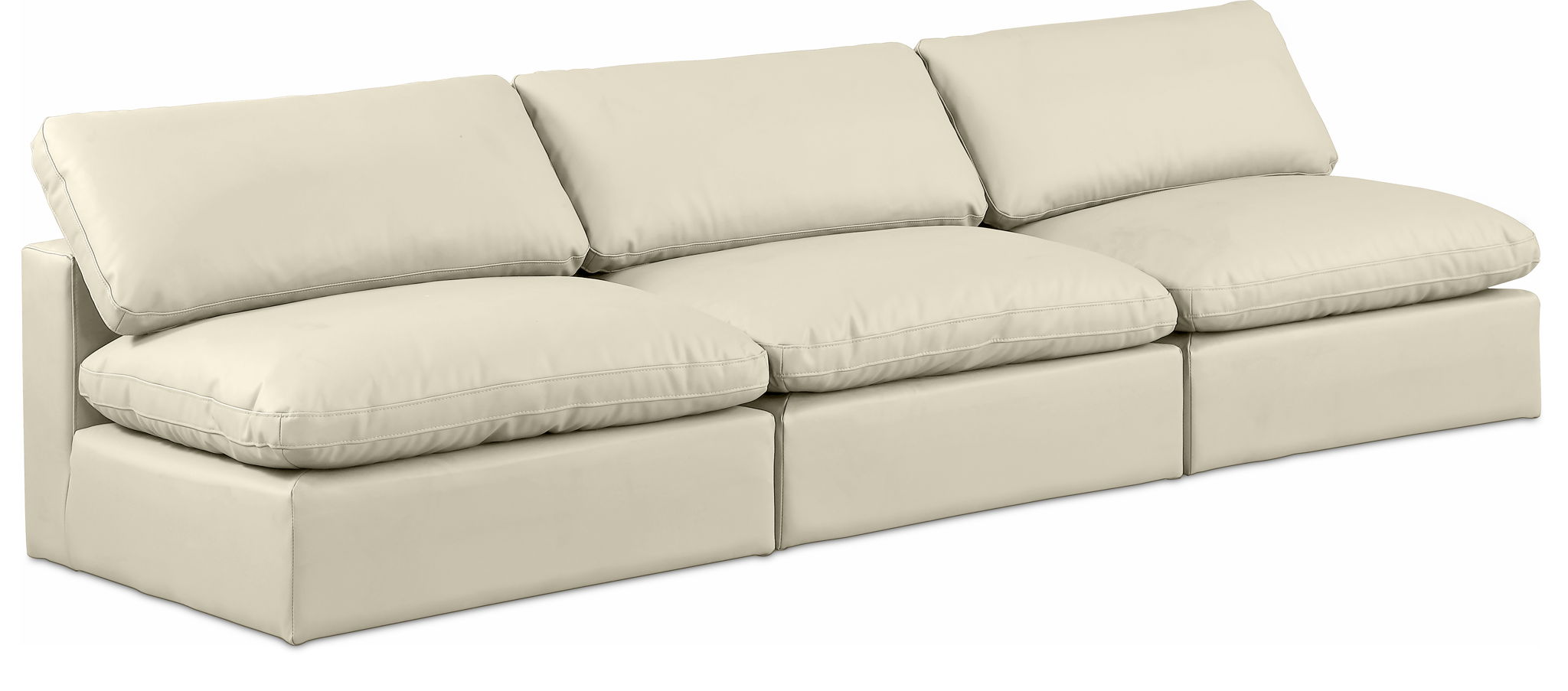 Comfy - Faux Leather Modular Armless Sofa 3 Seats - Urban Living Furniture (Los Angeles, CA)