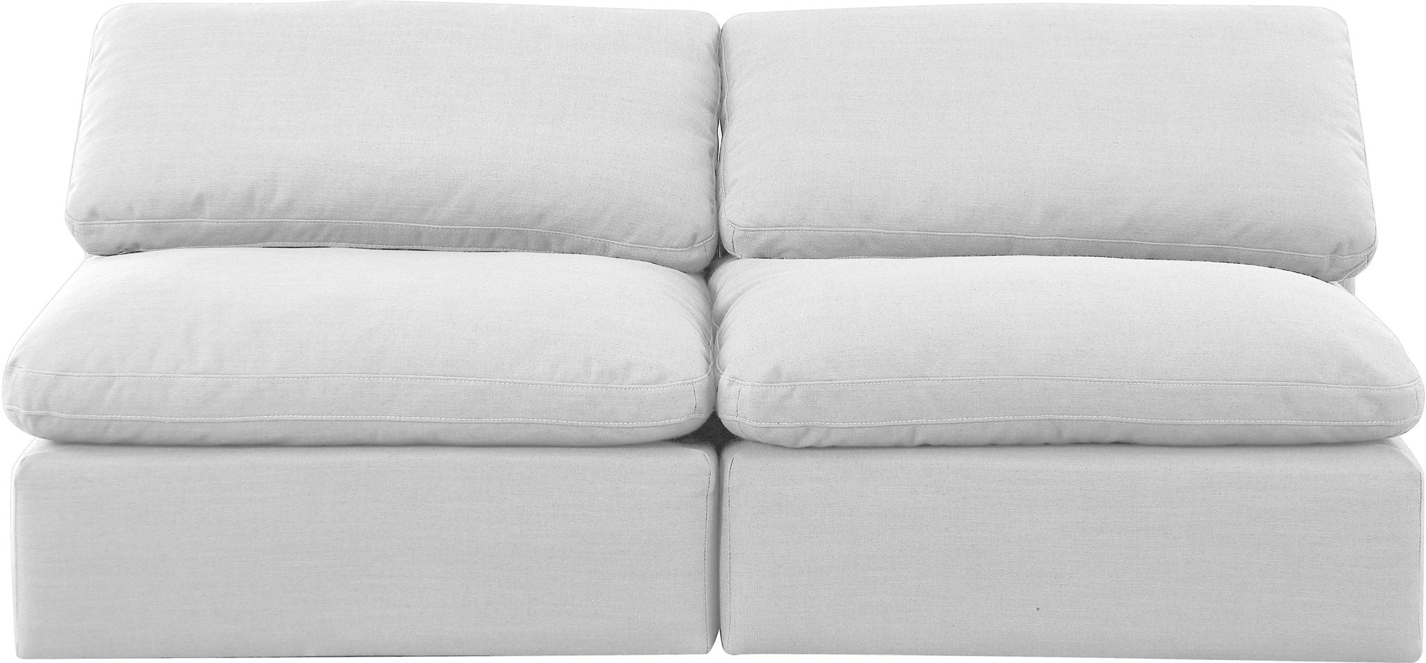 Indulge - Linen 2 Piece Modular Armless Sofa - White