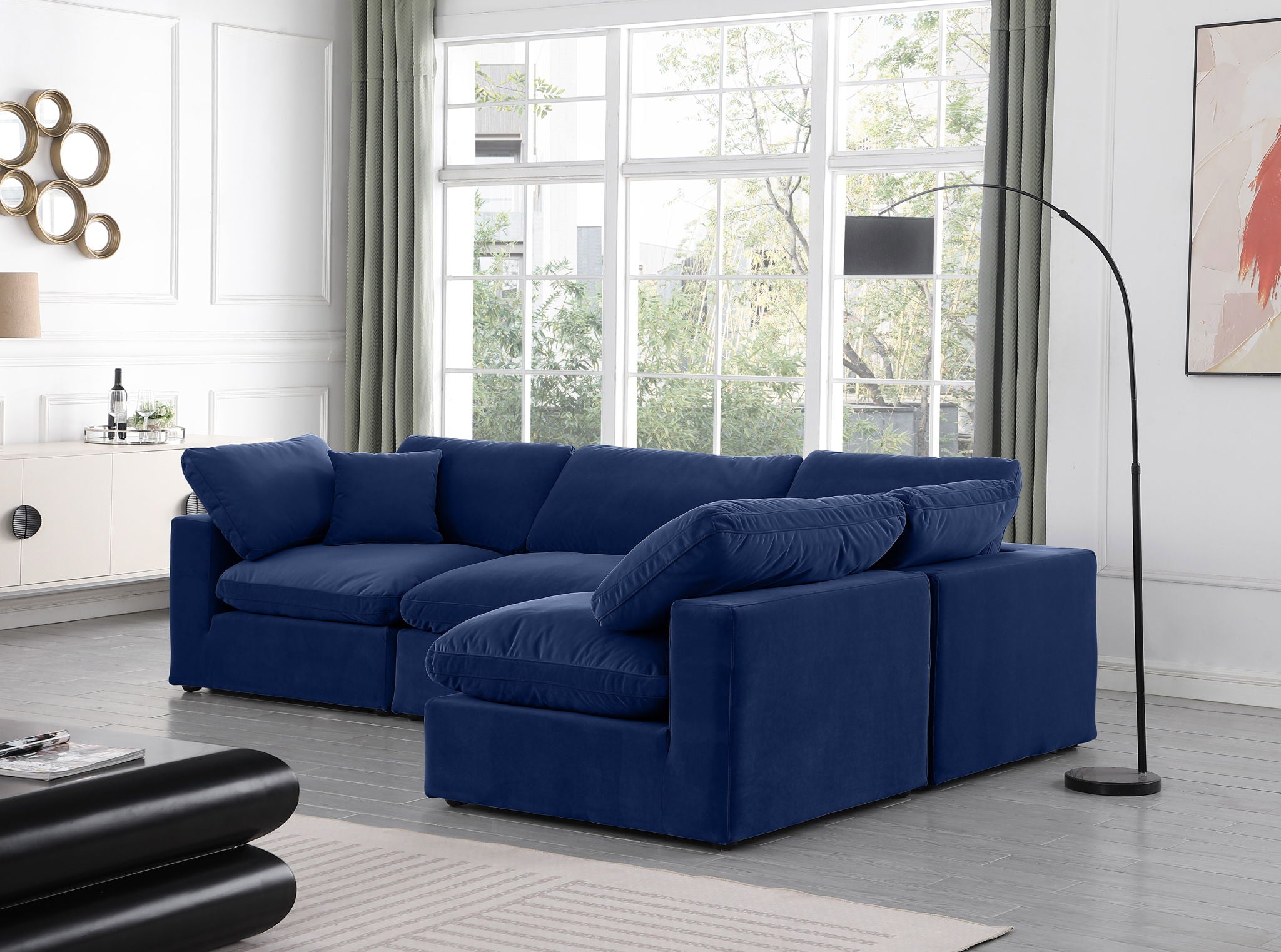 Comfy - 4 Piece Velvet Modular Armless Sectional - Urban Living Furniture (Los Angeles, CA)