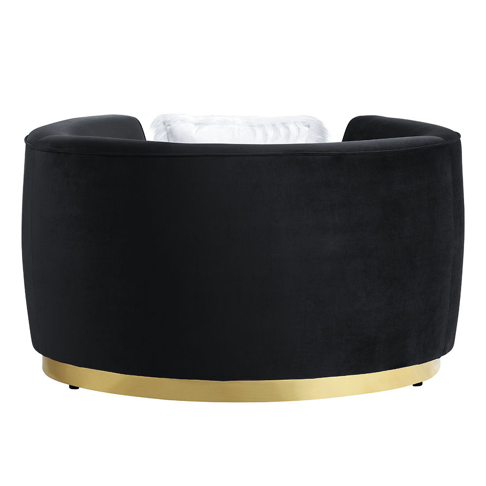 Achelle - Chair With Pillow - Black Velvet - Urban Living Furniture (Los Angeles, CA)