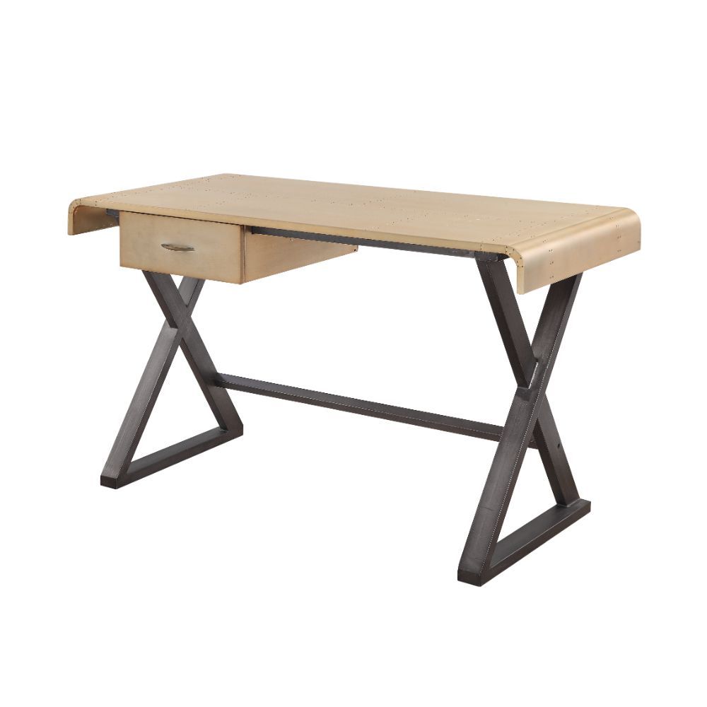 Danton - Executive Writing Desk - Gold Aluminum - Urban Living Furniture (Los Angeles, CA)