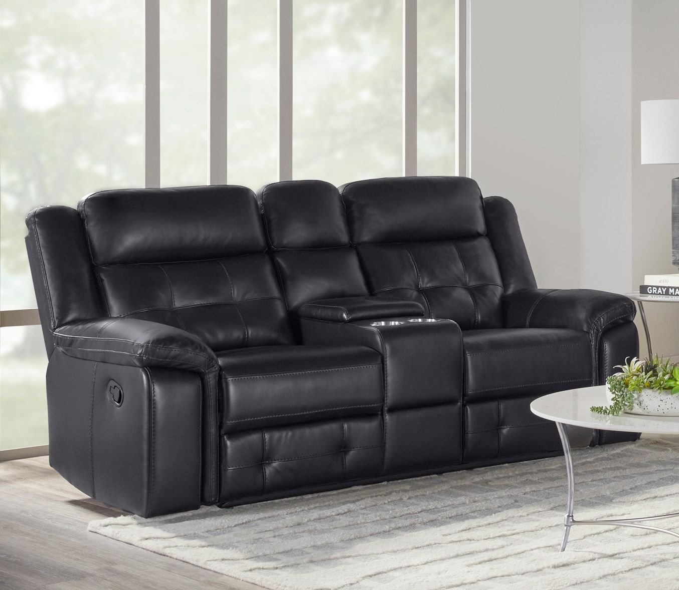 Clayton - Manual Reclining Console Loveseat - Phantom - Urban Living Furniture (Los Angeles, CA)