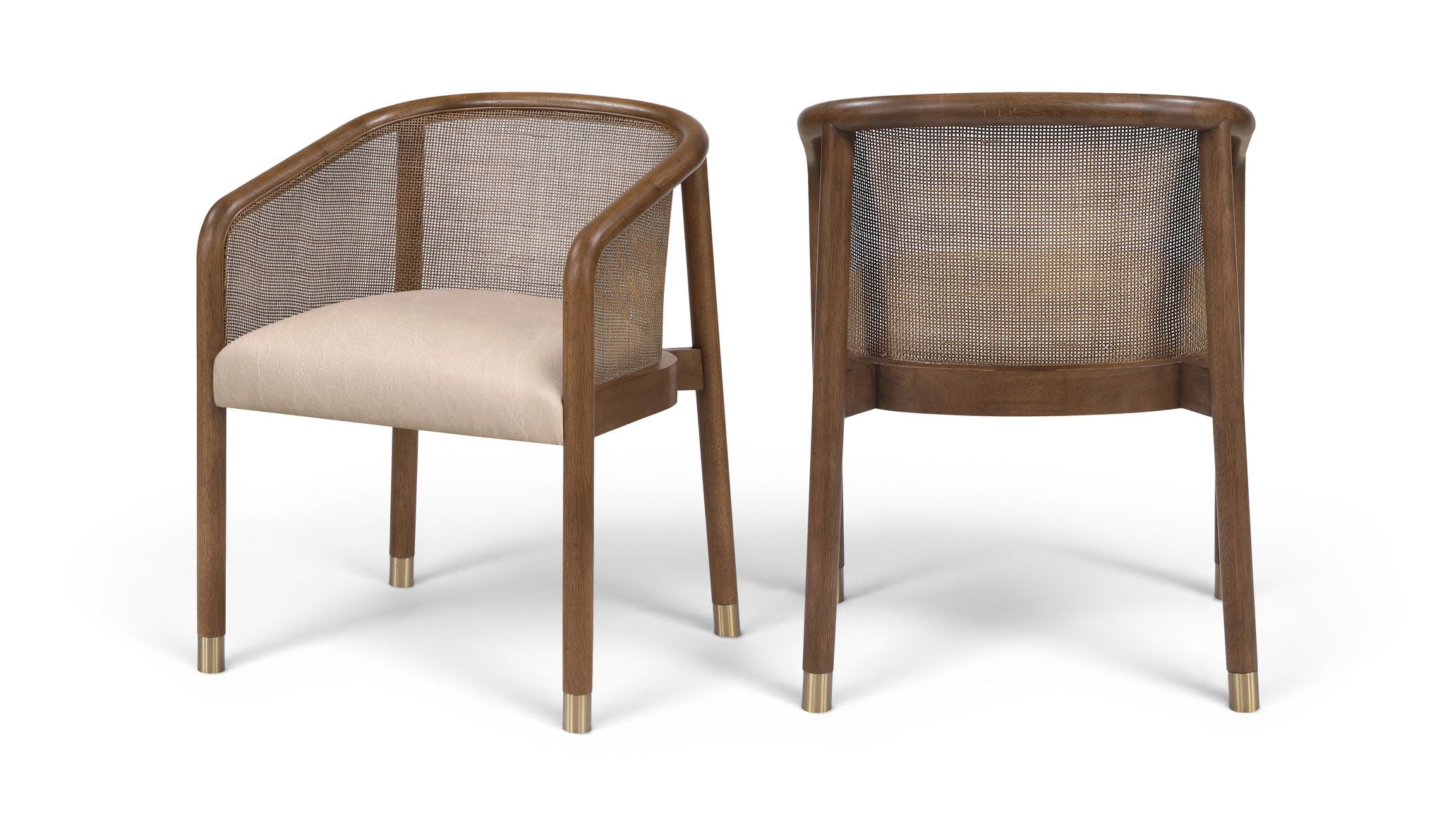 Sylvan - Vegan Leather Dining Chair (Set of 2) - Brown Frame