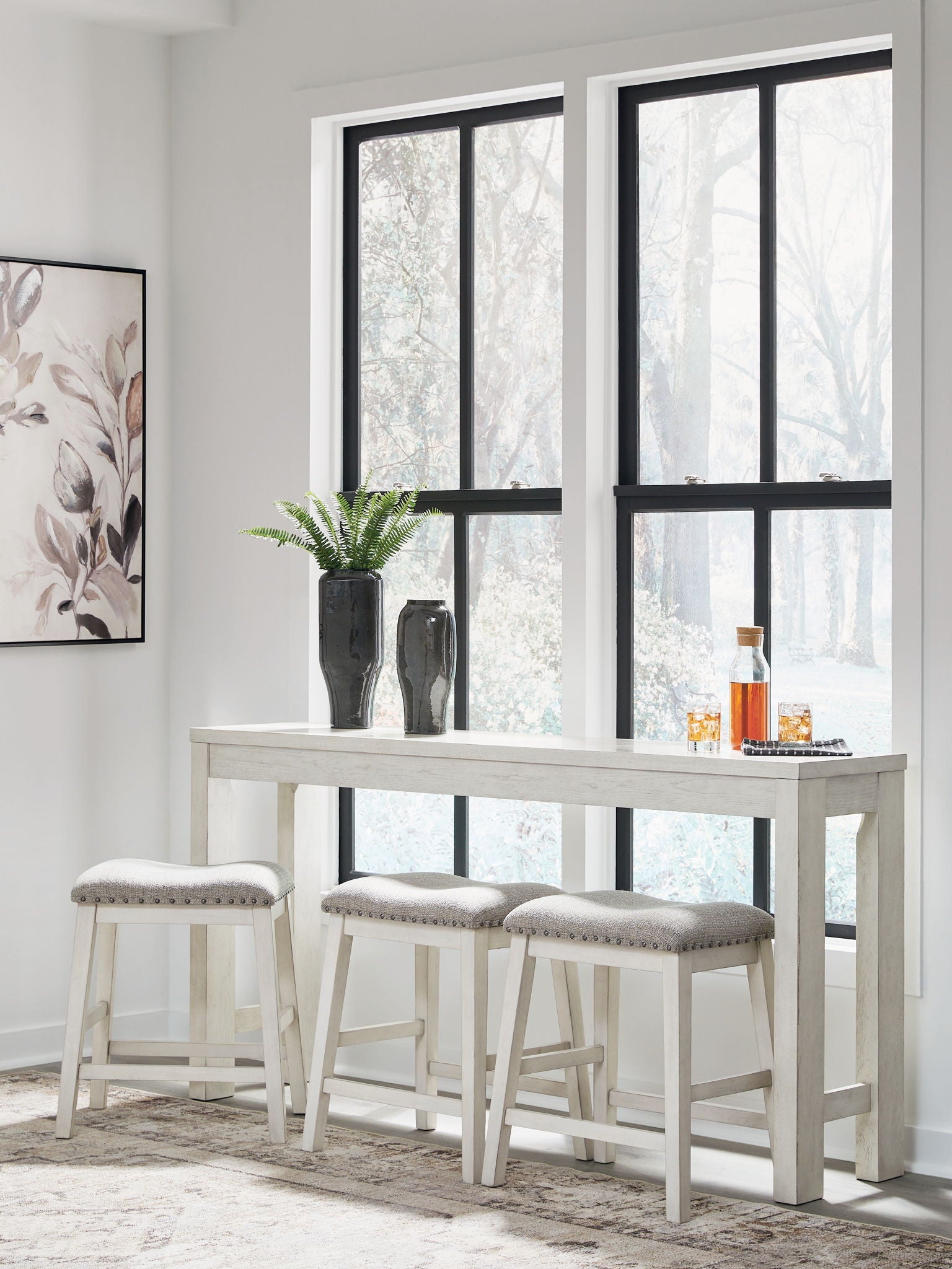 Robbinsdale - Rectangular Dining Room Counter Table Set (Set of 4) - Antique White