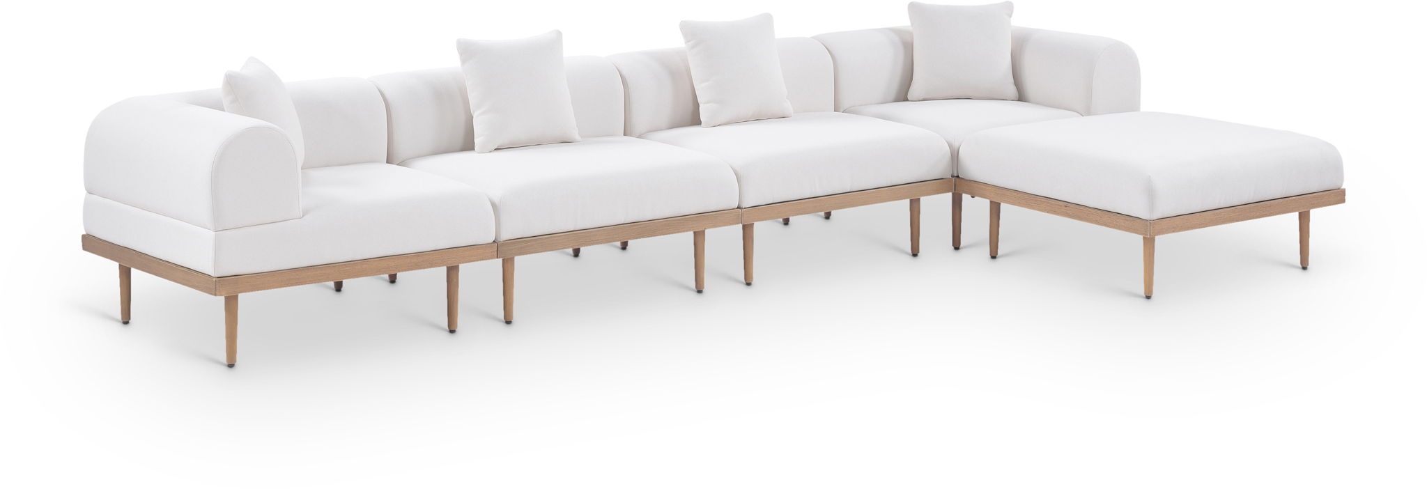 Laguna - 5 Piece 106.5" Upholstered Outdoor Patio Modular Sectional