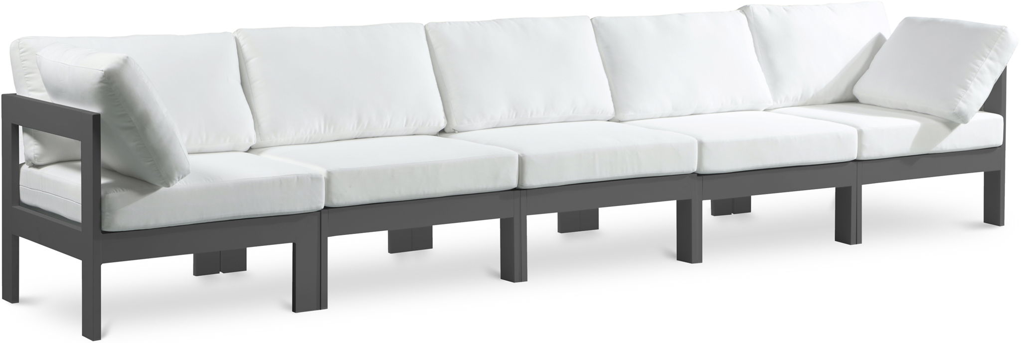 Nizuc - Outdoor Patio 5 Seat Modular Sofa With Gray Frame - Urban Living Furniture (Los Angeles, CA)