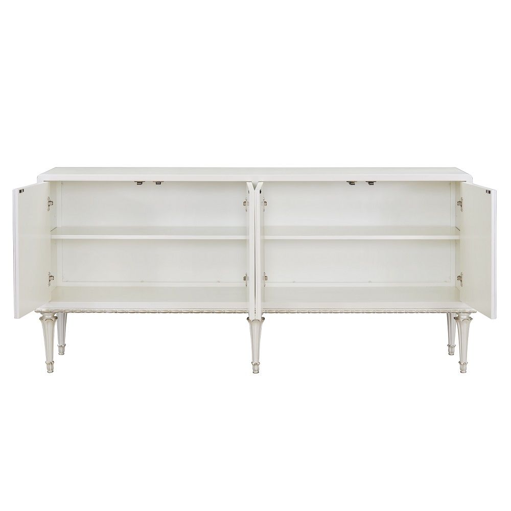 Ansaldo - Console Cabinet - Pearl White & Silver Shimmer - Urban Living Furniture (Los Angeles, CA)