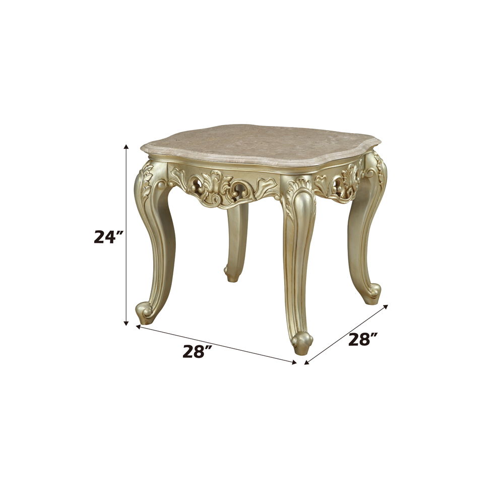 Gorsedd - End Table With Marble Top - Marble Top & Golden Ivory - Urban Living Furniture (Los Angeles, CA)