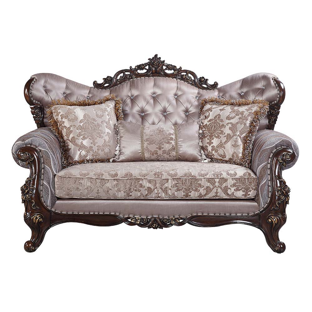 Benbek - Loveseat With 3 Pillows - Fabric & Antique Oak - Urban Living Furniture (Los Angeles, CA)