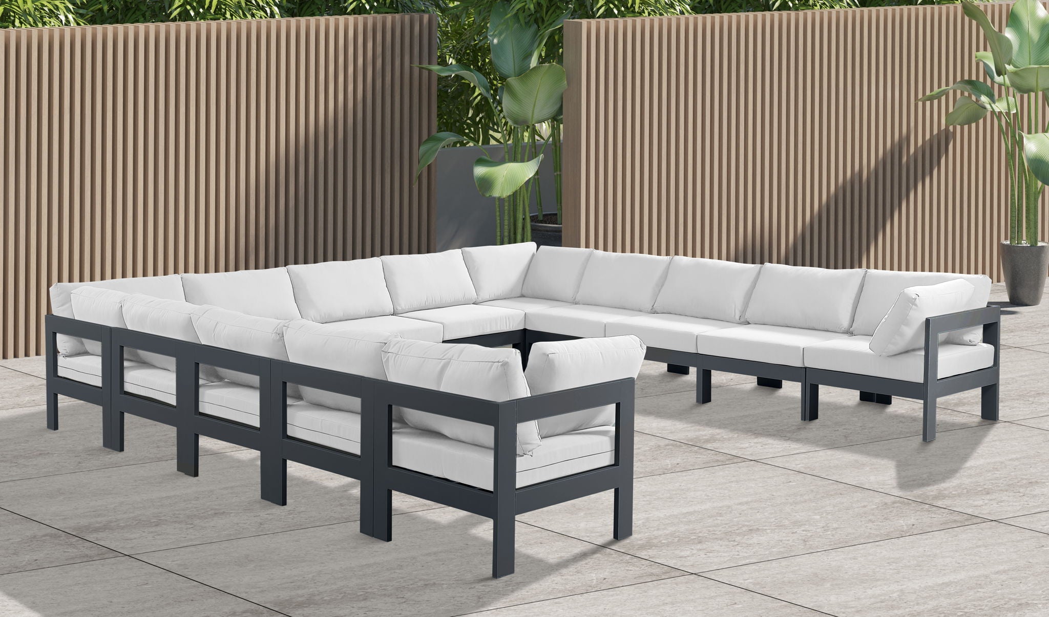 Nizuc - Outdoor Patio 13 Piece Modular Sectional With Gray Frame - Urban Living Furniture (Los Angeles, CA)