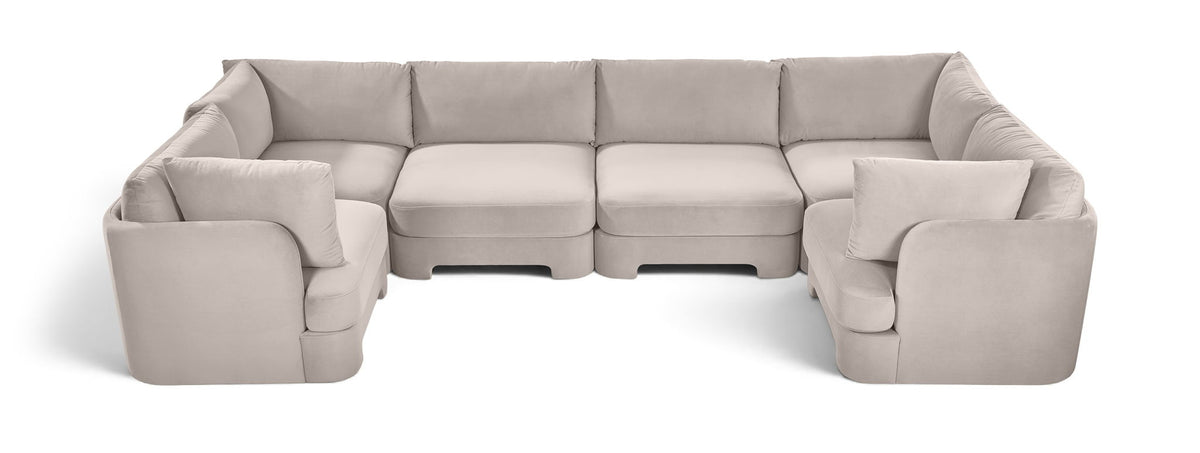 Hammond - Velvet Performance Fabric Upholstered 6 Piece U-Shaped Sectional - Urban Living Furniture (Los Angeles, CA)