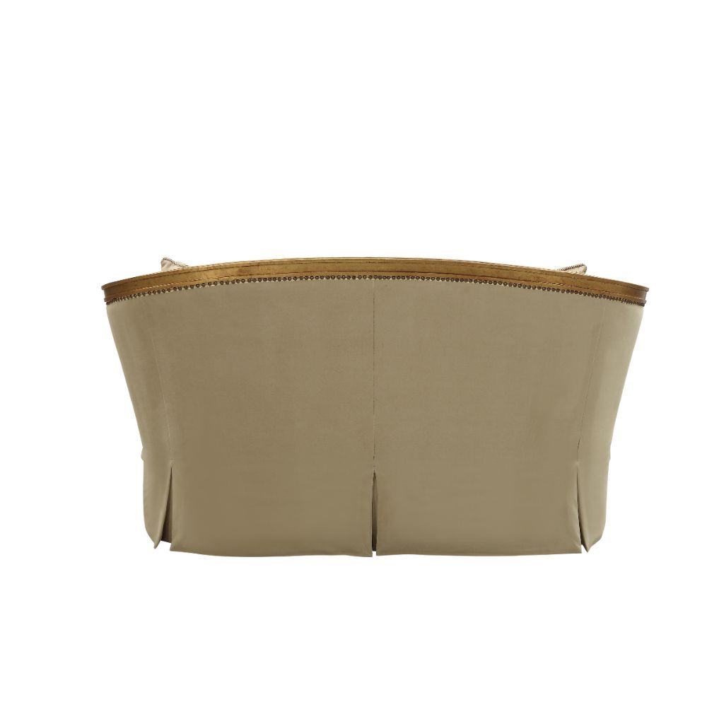 Daesha - Loveseat With 5 Pillows - Tan Flannel & Antique Gold - Urban Living Furniture (Los Angeles, CA)