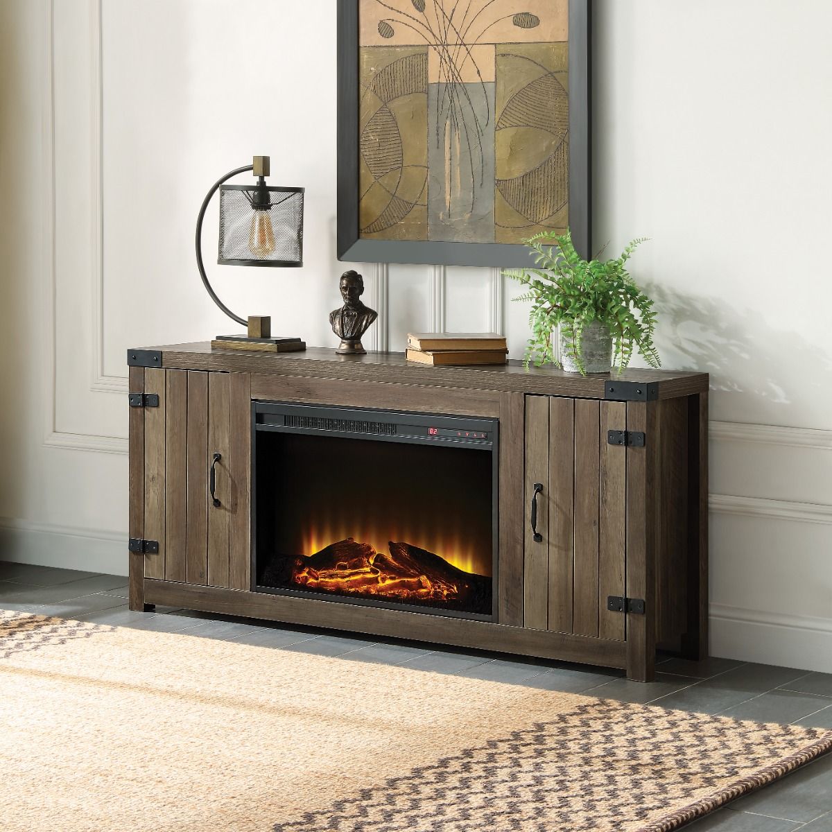 Tobias - 25" Fireplace - Rustic Oak - Urban Living Furniture (Los Angeles, CA)
