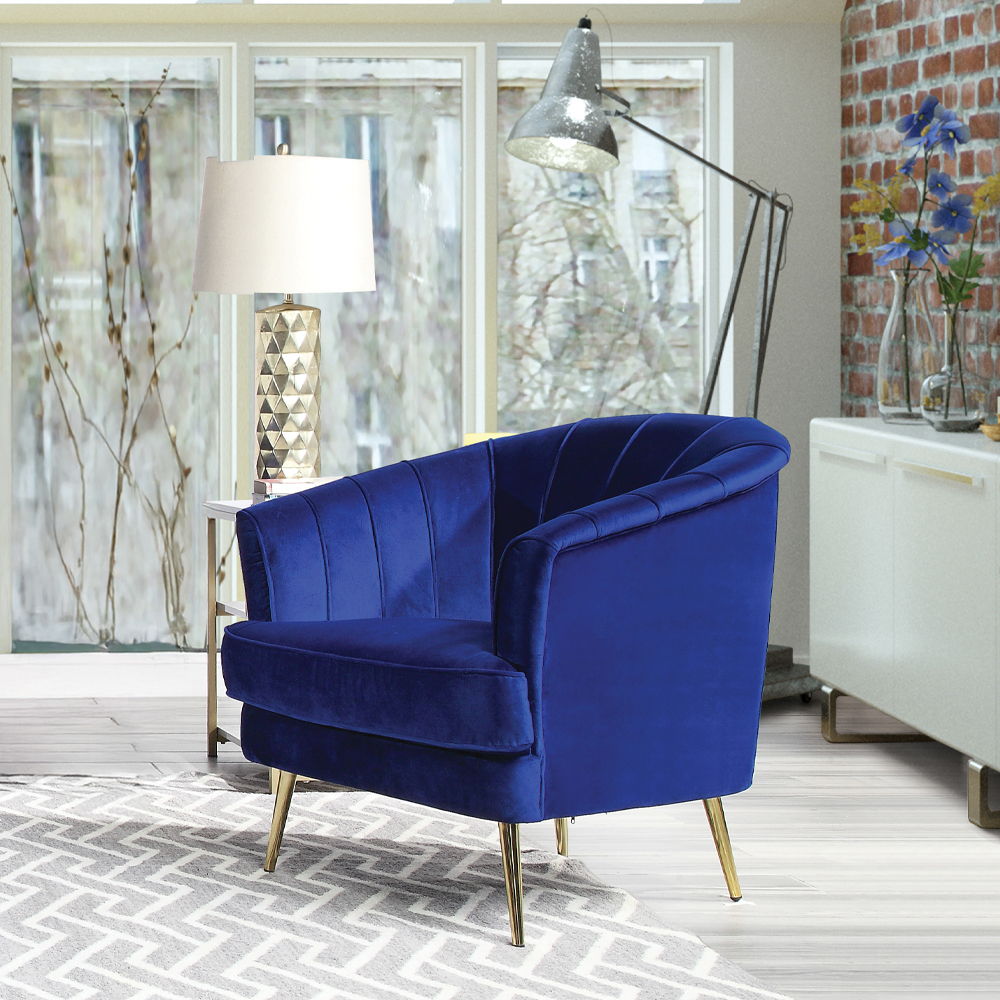 Eivor - Chair - Blue Velvet - Urban Living Furniture (Los Angeles, CA)