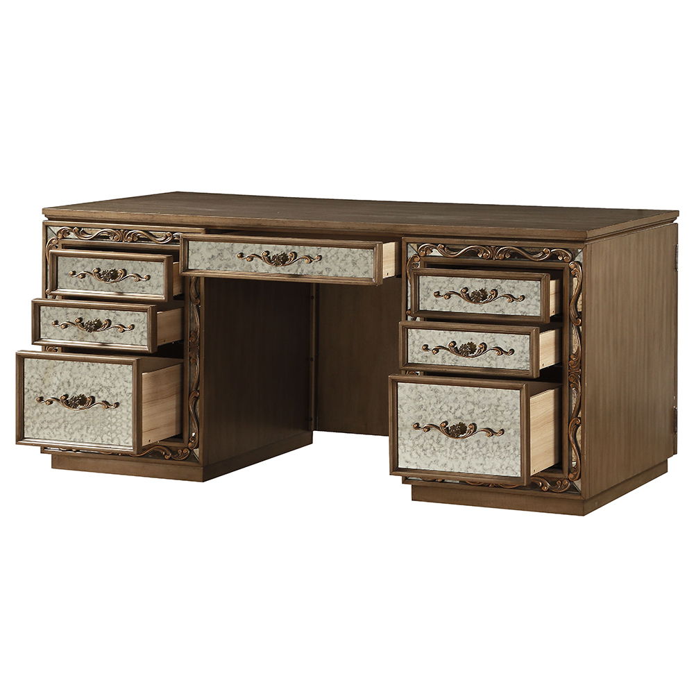 Orianne - Executive Writing Desk - Antique Gold - Urban Living Furniture (Los Angeles, CA)