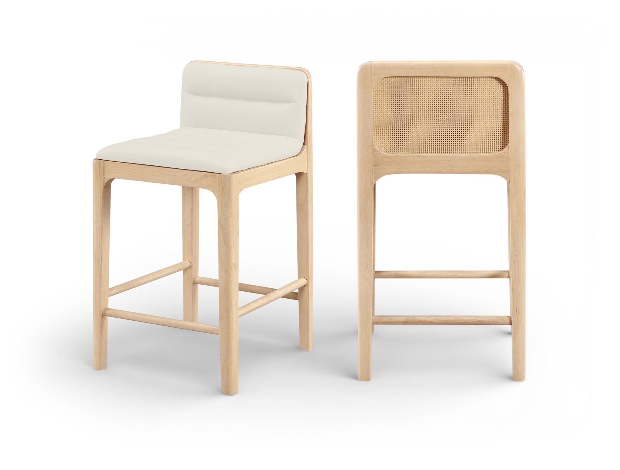 Ellis - Vegan Leather Upholstered Counter Stool (Set of 2) - Natural Base - Urban Living Furniture (Los Angeles, CA)