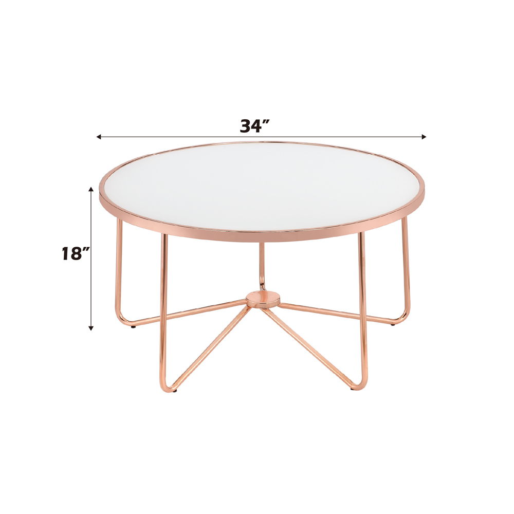 Alivia - Coffee Table - Frosted Glass & Rose Gold - Urban Living Furniture (Los Angeles, CA)