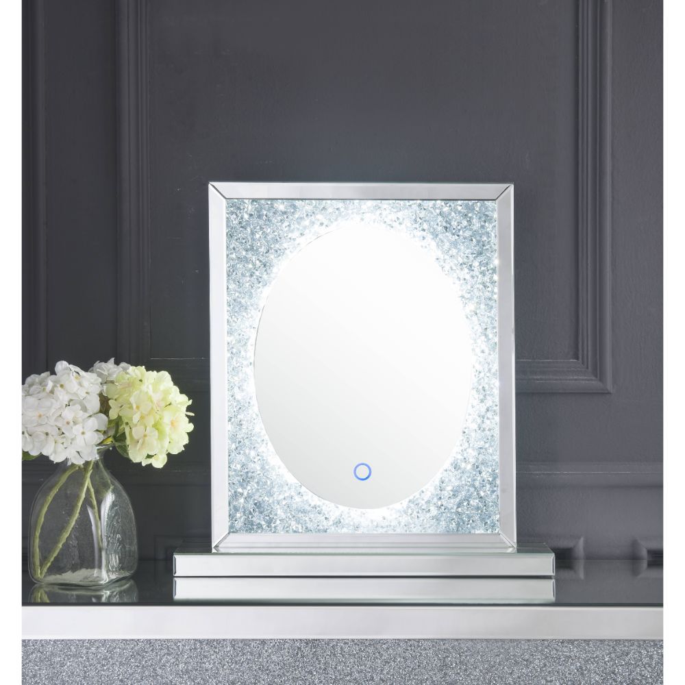 Noralie - 23" Accent Mirror With LED - Mirrored & Faux Diamonds - Urban Living Furniture (Los Angeles, CA)