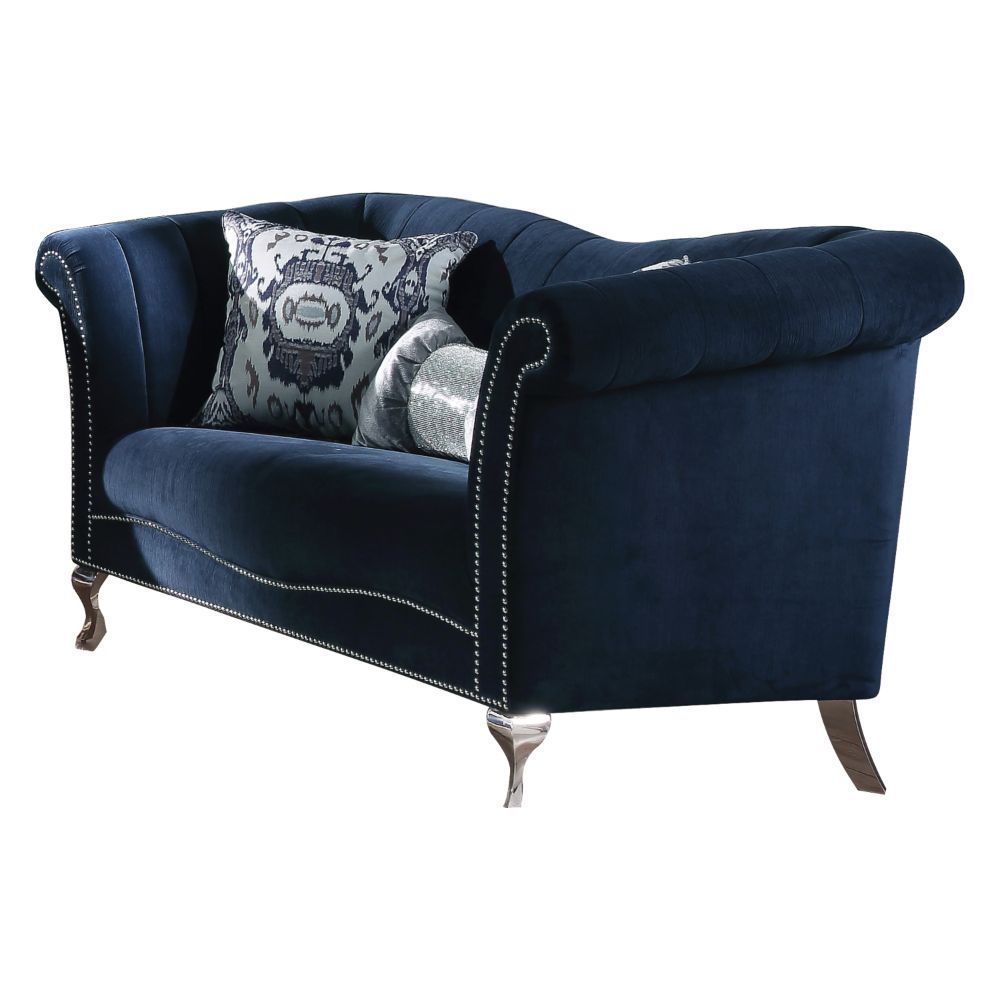 Jaborosa - Loveseat With 2 Pillows - Blue Velvet - Urban Living Furniture (Los Angeles, CA)