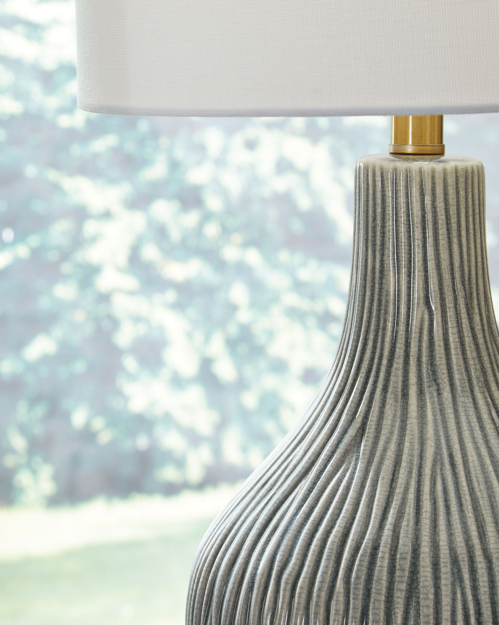 Judlen - Gray / Gold Finish - Ceramic Table Lamp - Urban Living Furniture (Los Angeles, CA)