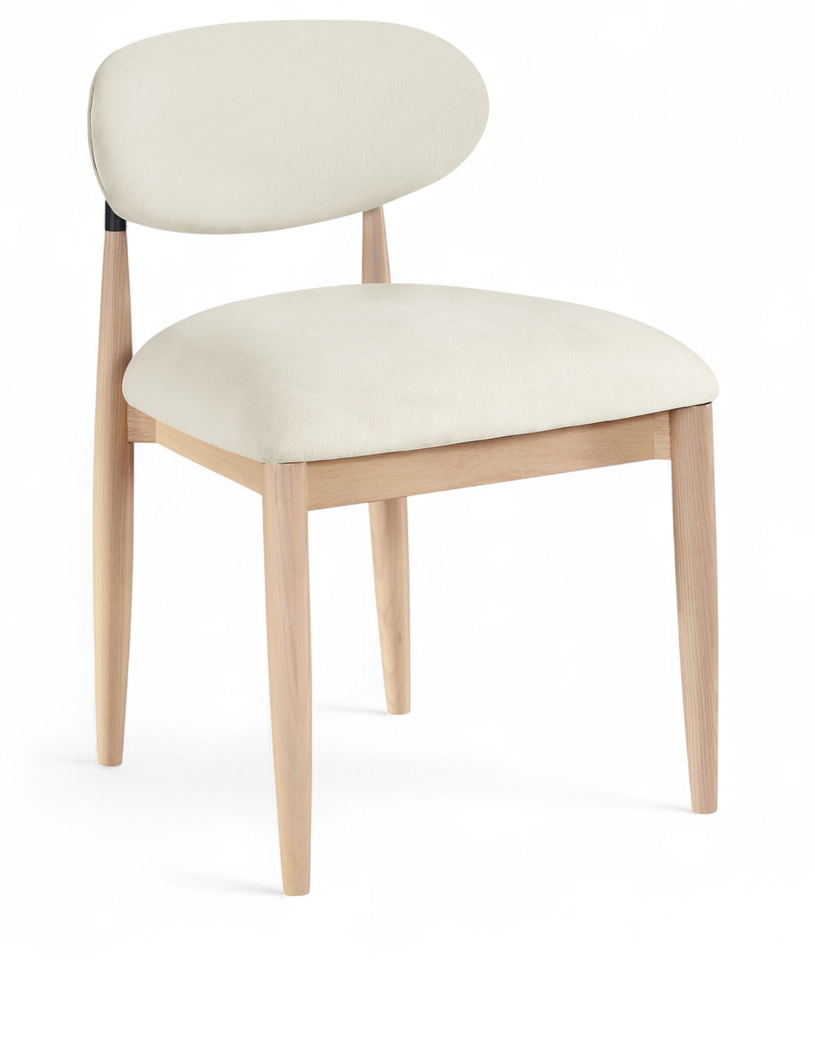 Riccio - Performance Fabric Upholstered Dining Side Chair (Set of 2) With Light Brown Legs - Cream - Urban Living Furniture (Los Angeles, CA)