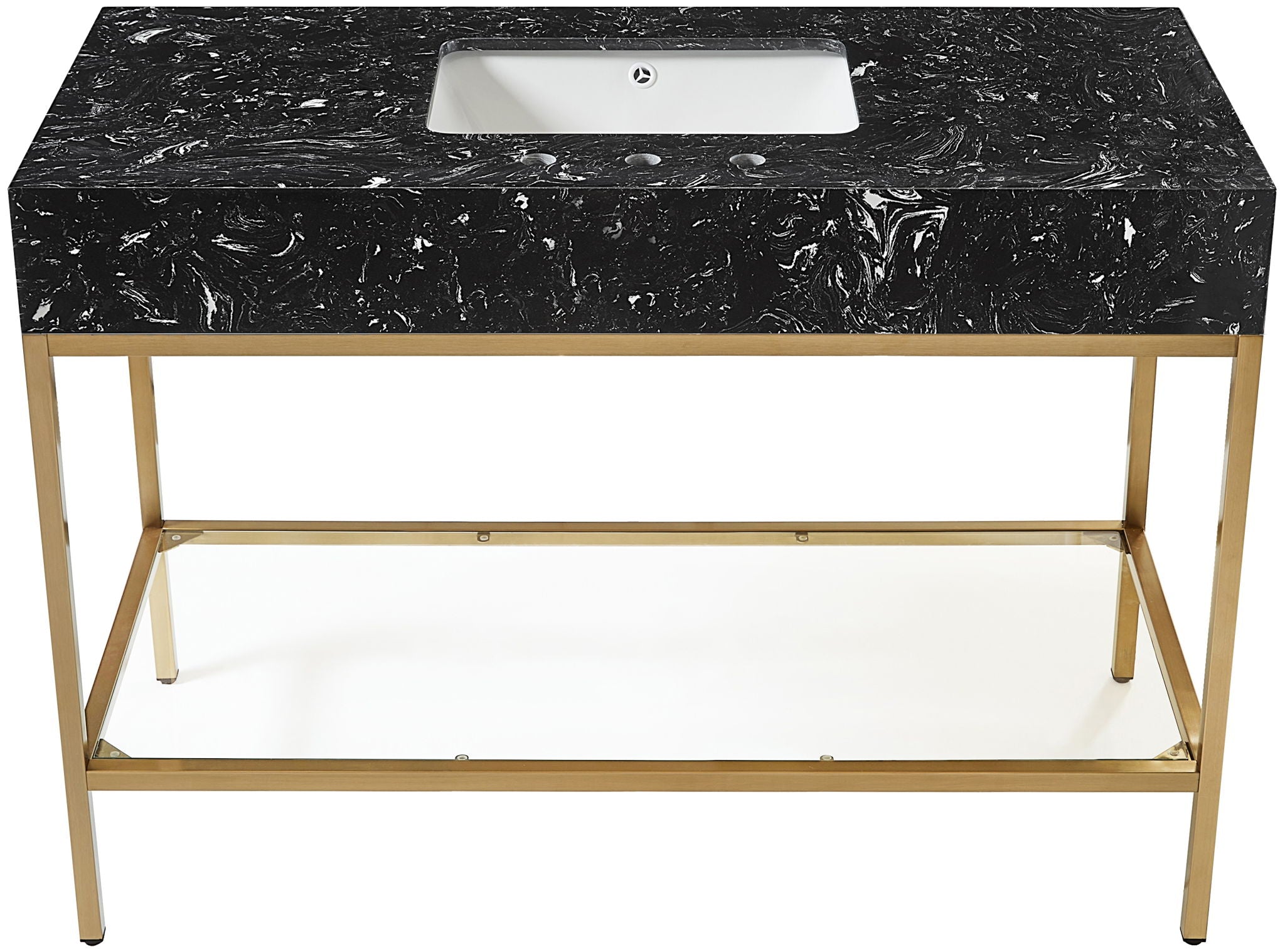 Marmo - Engineered Marble Bathroom Vanity With Gold Base - Urban Living Furniture (Los Angeles, CA)