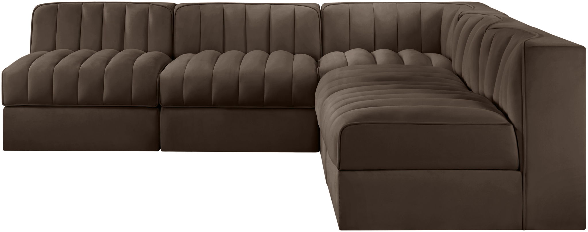 Rummi - Armless Velvet Performance Fabric Upholstered 5 Piece Modular Sectional - Urban Living Furniture (Los Angeles, CA)