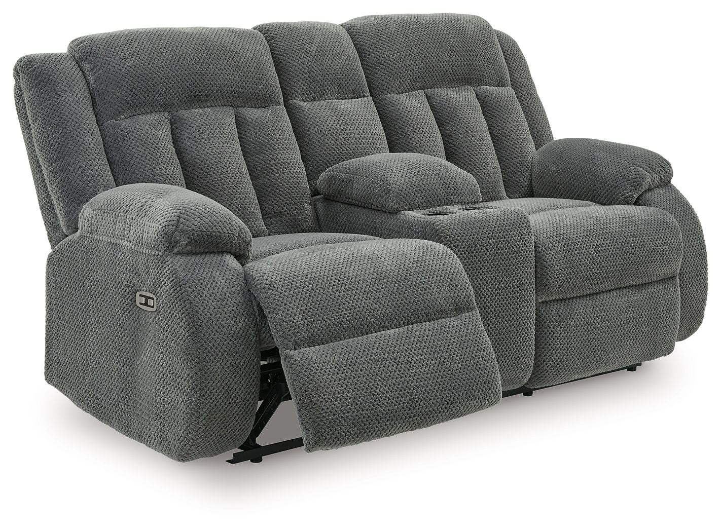 Observation - Double Reclining Power Loveseat With Console - Steel - Urban Living Furniture (Los Angeles, CA)