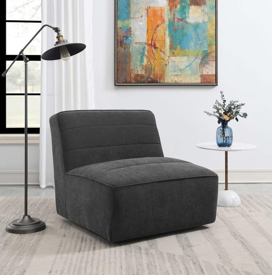 Cobie - Upholstered Armless Swivel Chair - Dark Charcoal - Urban Living Furniture (Los Angeles, CA)