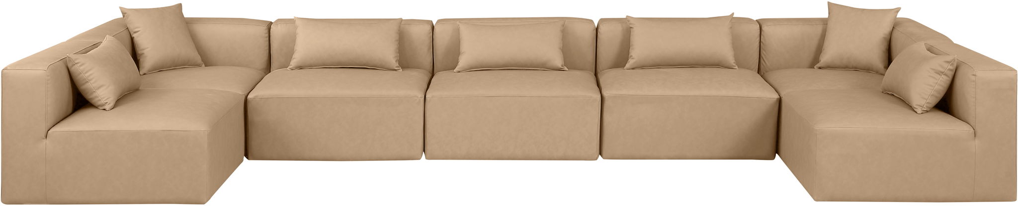 Cube - 7 Piece Modular U-Shaped Sectional - Tan - Urban Living Furniture (Los Angeles, CA)