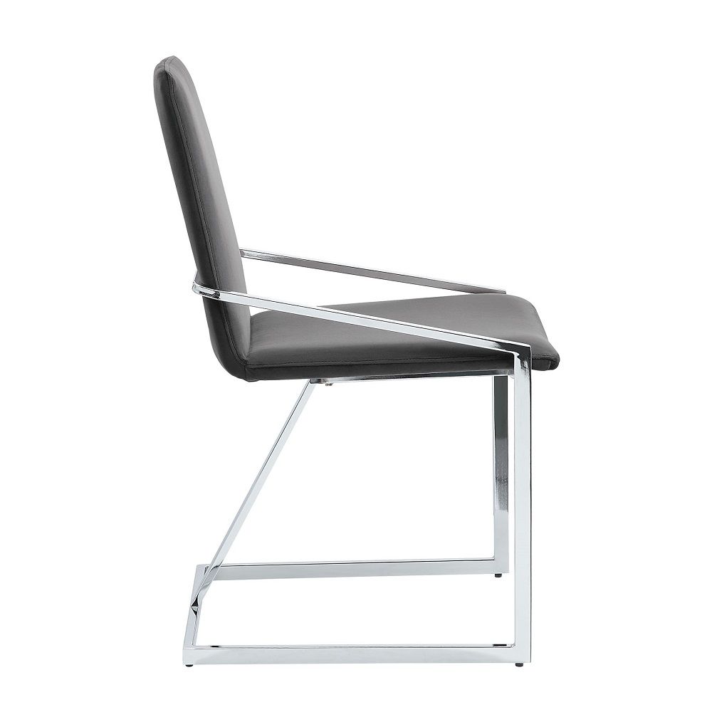 Zlatan - Side Chair (Set of 2) - Gray Velvet & Chrome - Urban Living Furniture (Los Angeles, CA)
