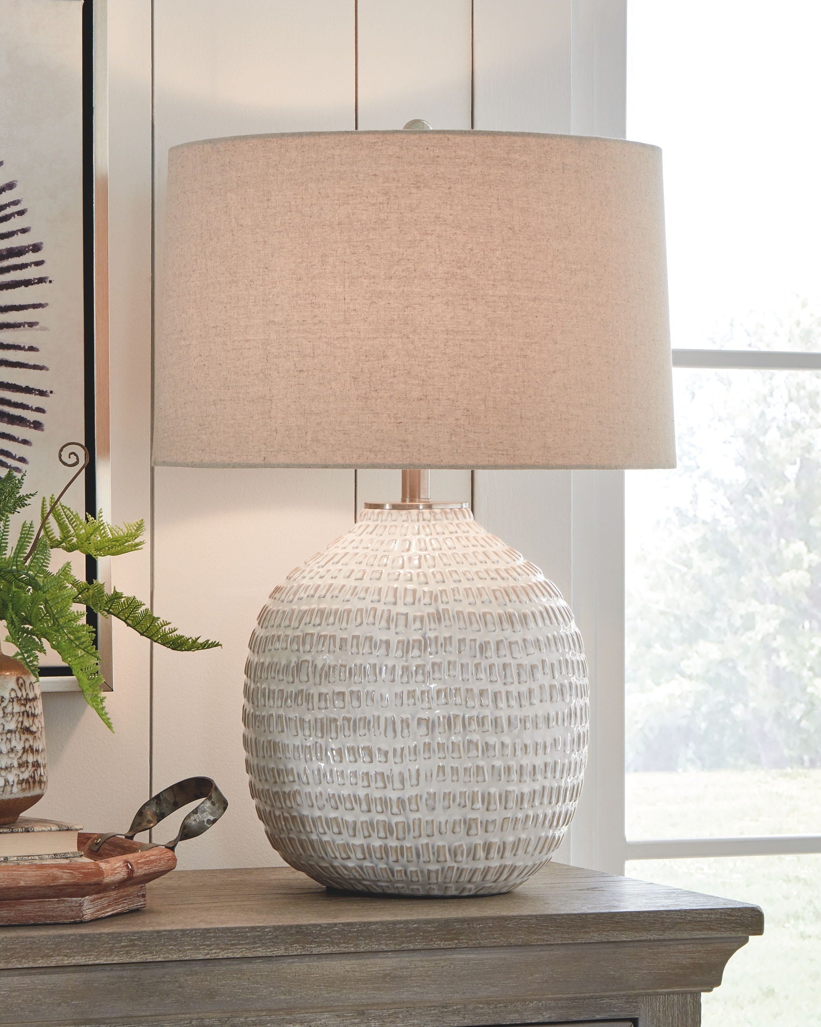 Jamon - Beige - Ceramic Table Lamp - Urban Living Furniture (Los Angeles, CA)