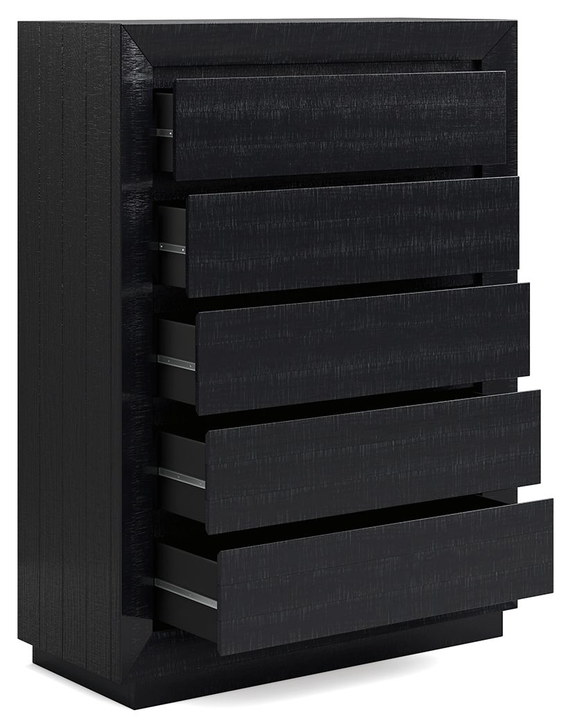 Londer - Black - Five Drawer Chest - Urban Living Furniture (Los Angeles, CA)