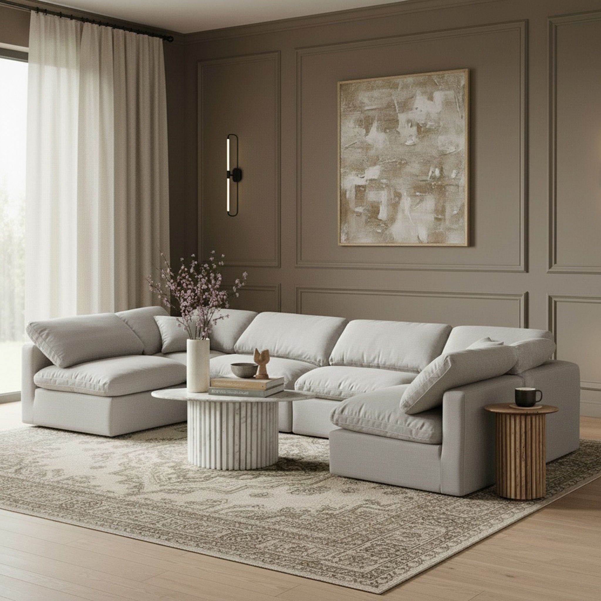 Indulge - Linen 6 Piece Modular U-Shaped Sectional - Urban Living Furniture (Los Angeles, CA)