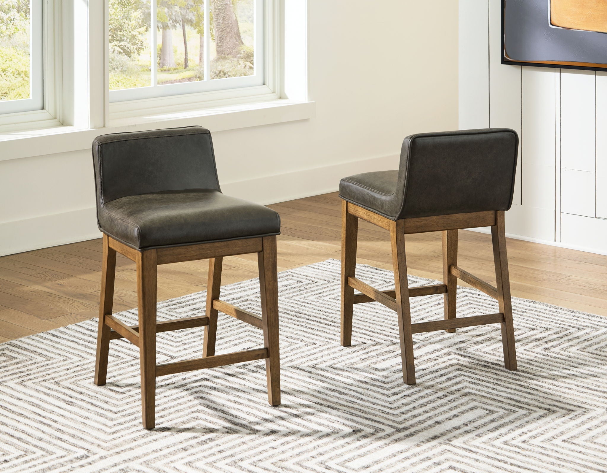 Cabalynn - Two-tone Brown - Upholstered Barstool (Set of 2) - Urban Living Furniture (Los Angeles, CA)